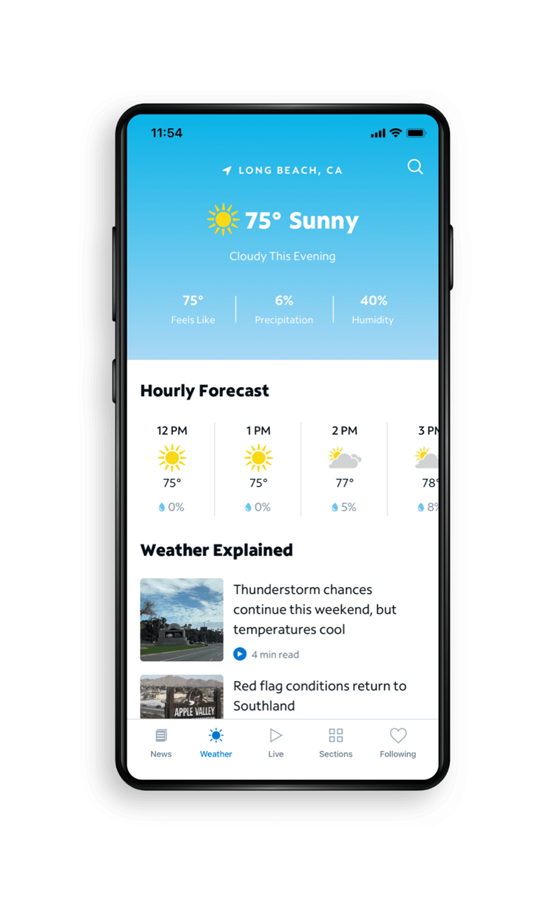 Spectrum News App - Weather Screen